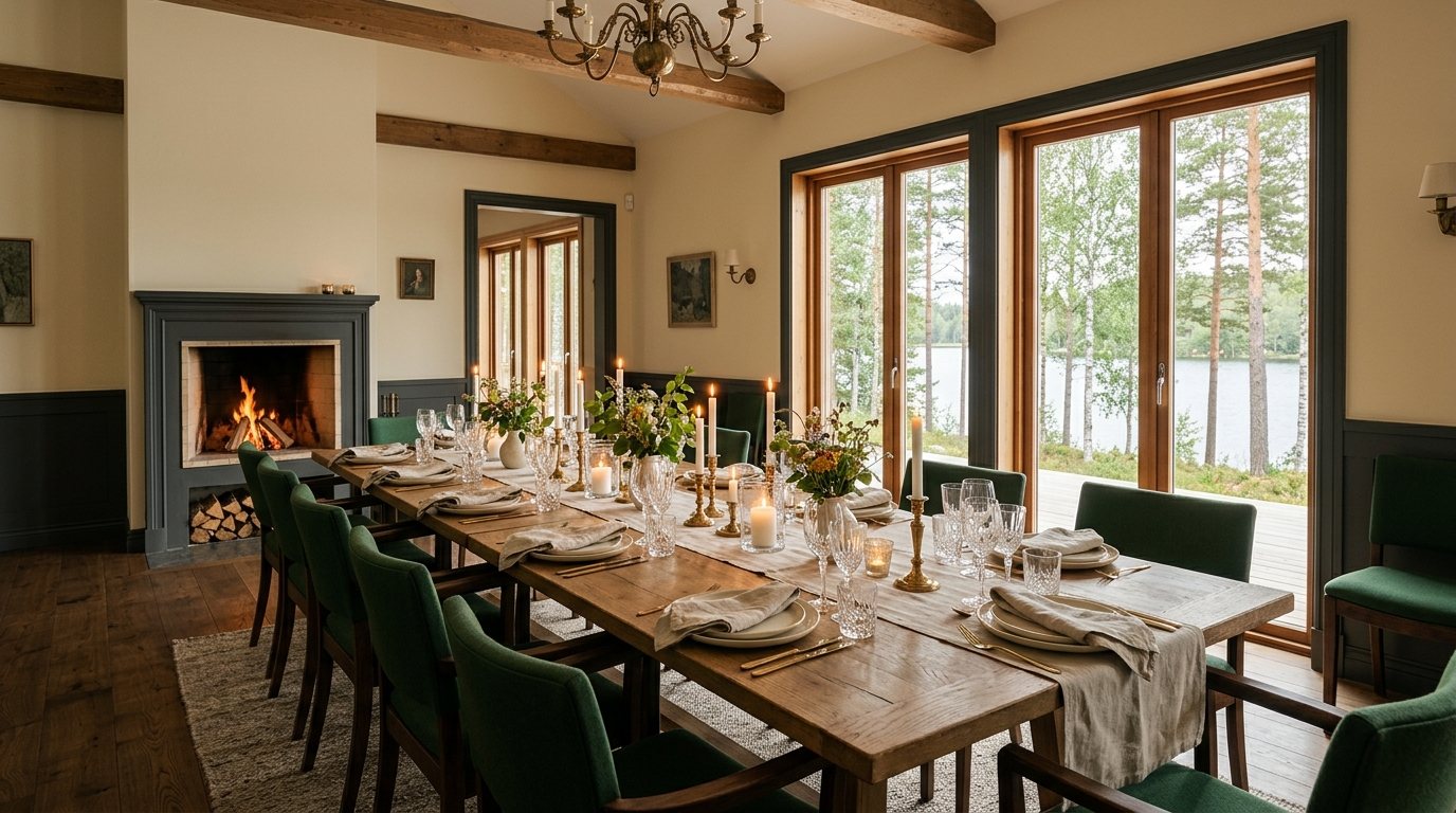 The Birch Room set for a private celebration